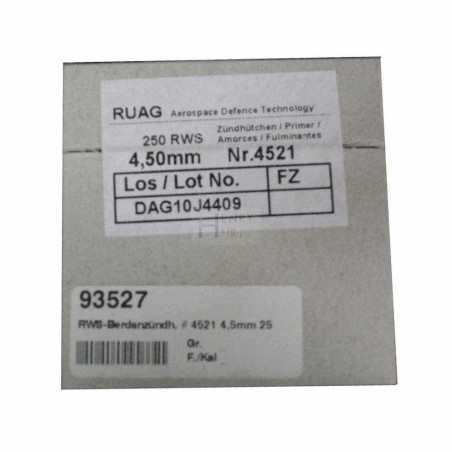 Amorce RWS 4,50 mm Ref 4521 boite de 250