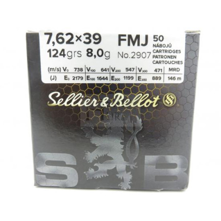 SELLIER BELLOT 7.62X39 FMJ 124GR X50