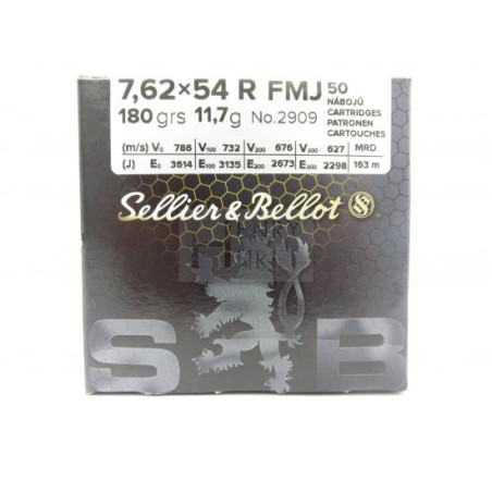 SELLIER BELLOT 7.62X54R FMJ 180GR X50