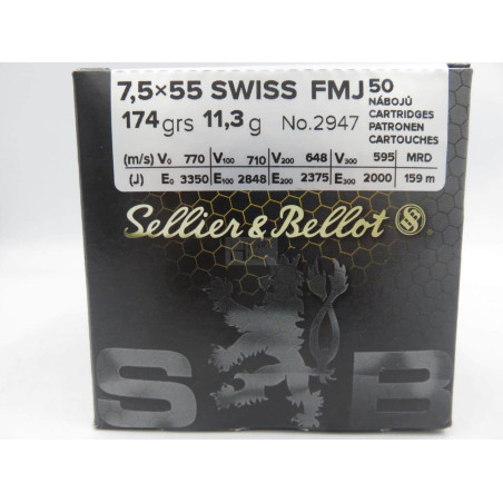 SELLIER BELLOT 7.5X55 SWISS 174GR FMJ X50