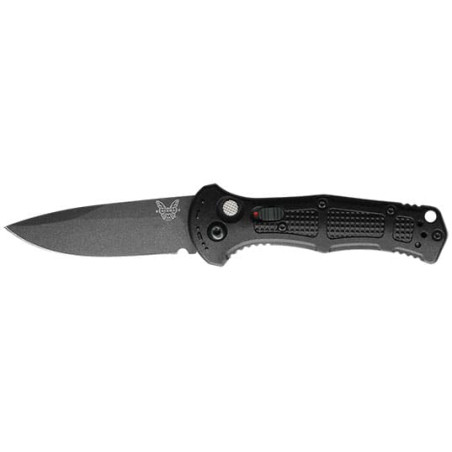 BENCHMADE MINI CLAYMORE NOIR LAME 76MM - MANCHE GRIVORY - CLIP REVERSIBLE