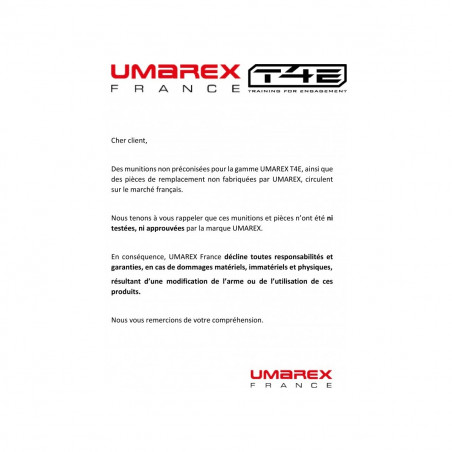 UMAREX PACK T4E TP50 GEN 2 CAL50 13JOULES + MALETTE + 5 CART CO2 + 100 BILLES CAOUTCHOUC