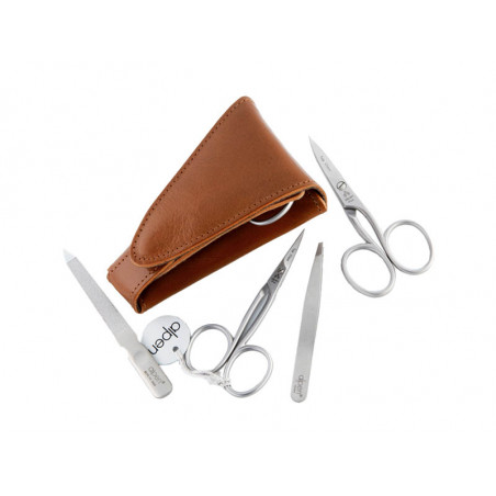 POCHETTE MANUCURE ANTIQUE COGNAC