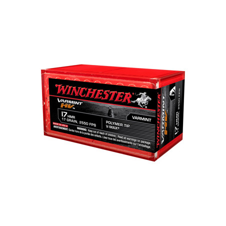 MUNITION WINCHESTER 17HMR VARMINT HV